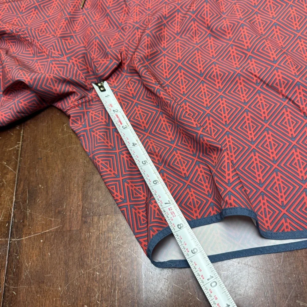 Fair Harbor Swim Trunks Mens 42 XXL Blue Coral‎ Geometric Print Lined Shorts